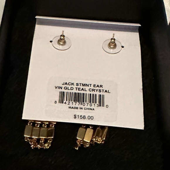 Kendra Scott Jack Statement Vintage Teal Crystal Earrings - Picture 6 of 6